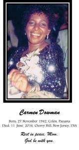 Death Of Carmen Dowman Mother From Visual Artist Darrell Black